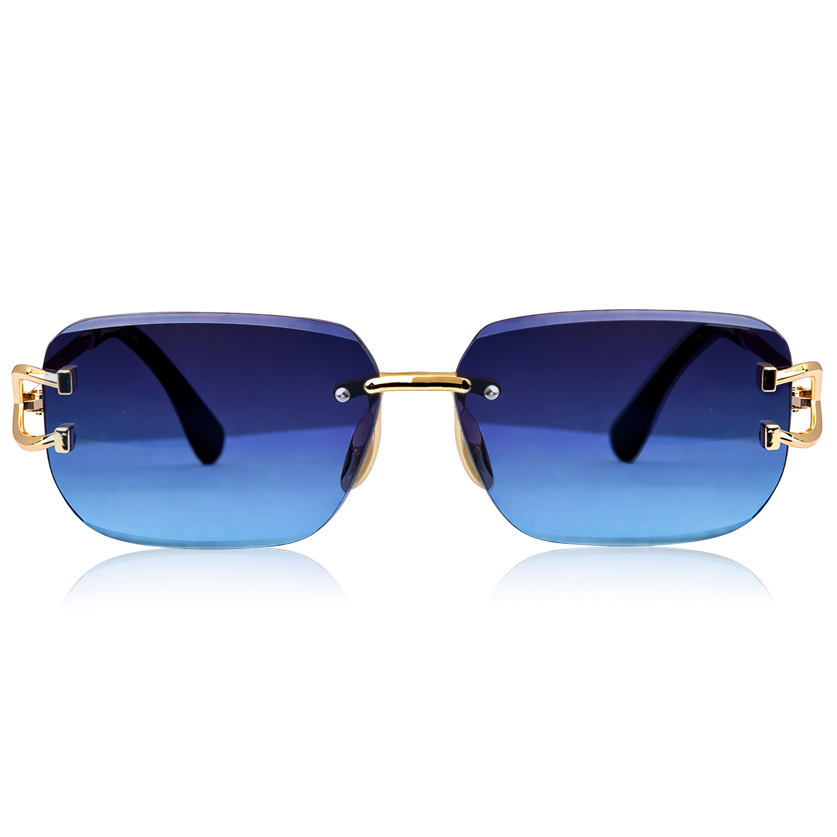 Dervin UV Protected Retro Rectangular Rimless Sunglasses for Men and Women