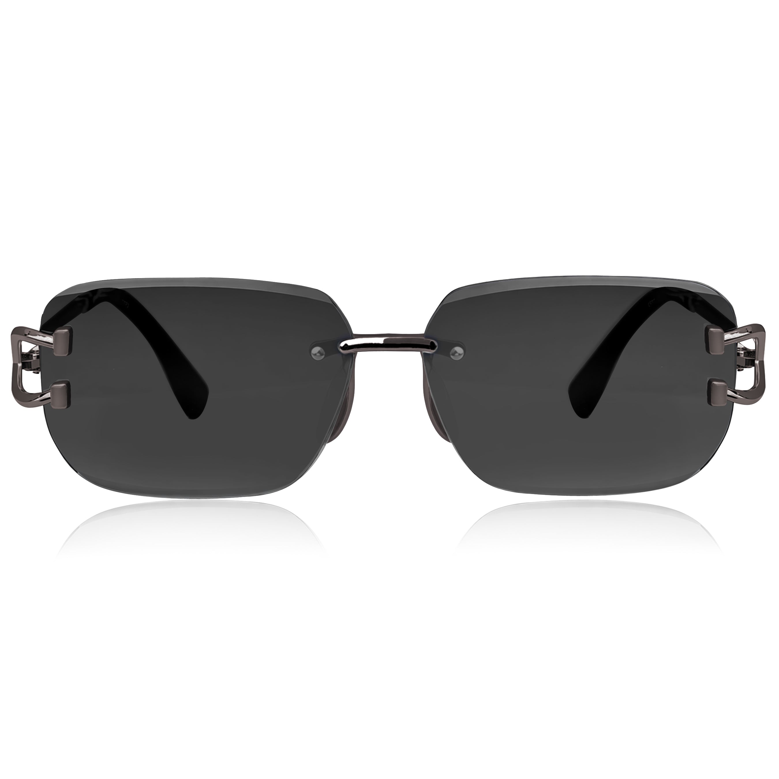 Dervin UV Protected Retro Rectangular Rimless Sunglasses for Men and Women