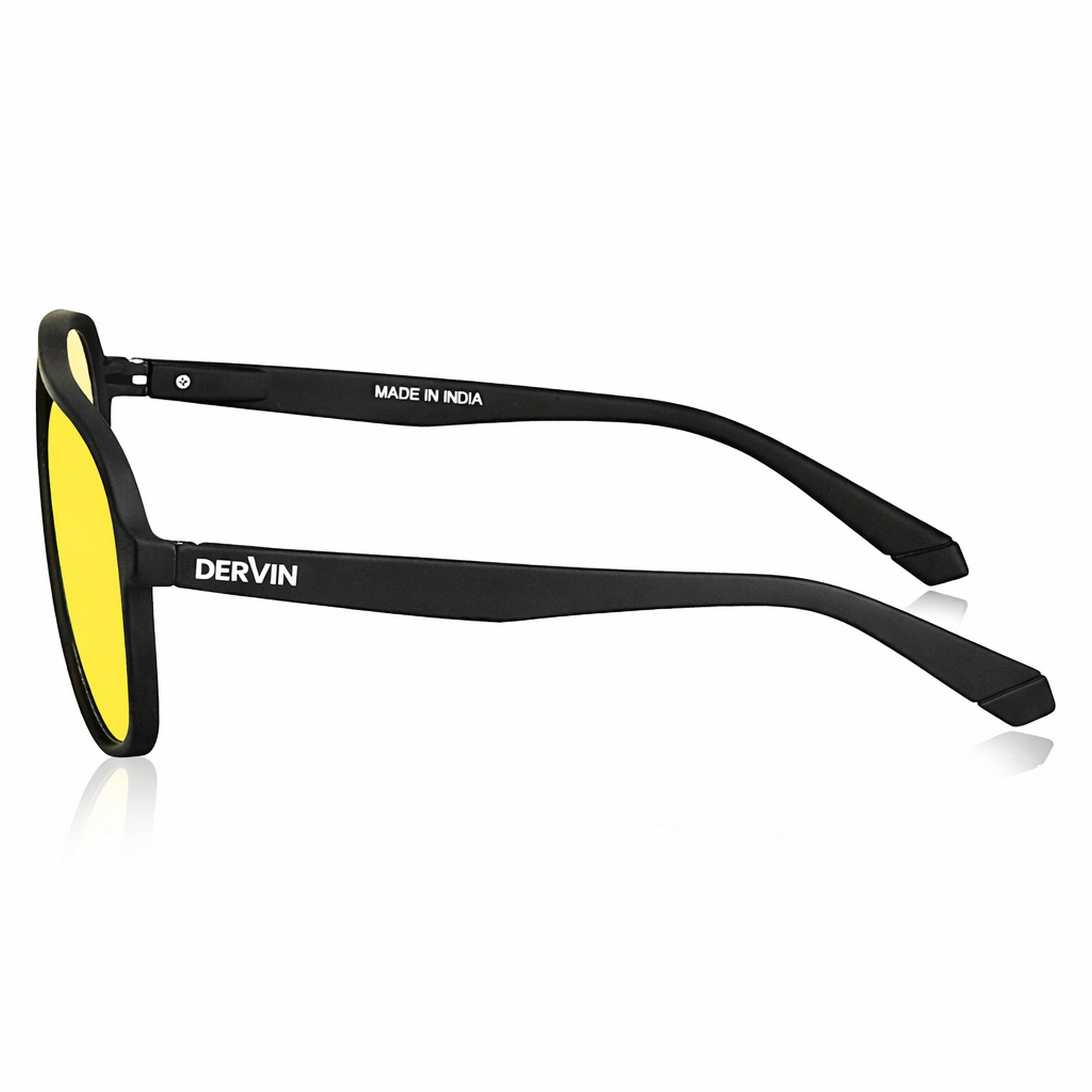 Dervin UV Protected Full Rim Pilot Polarized Driving, Riding Sunglasses for Men & Women (Yellow)