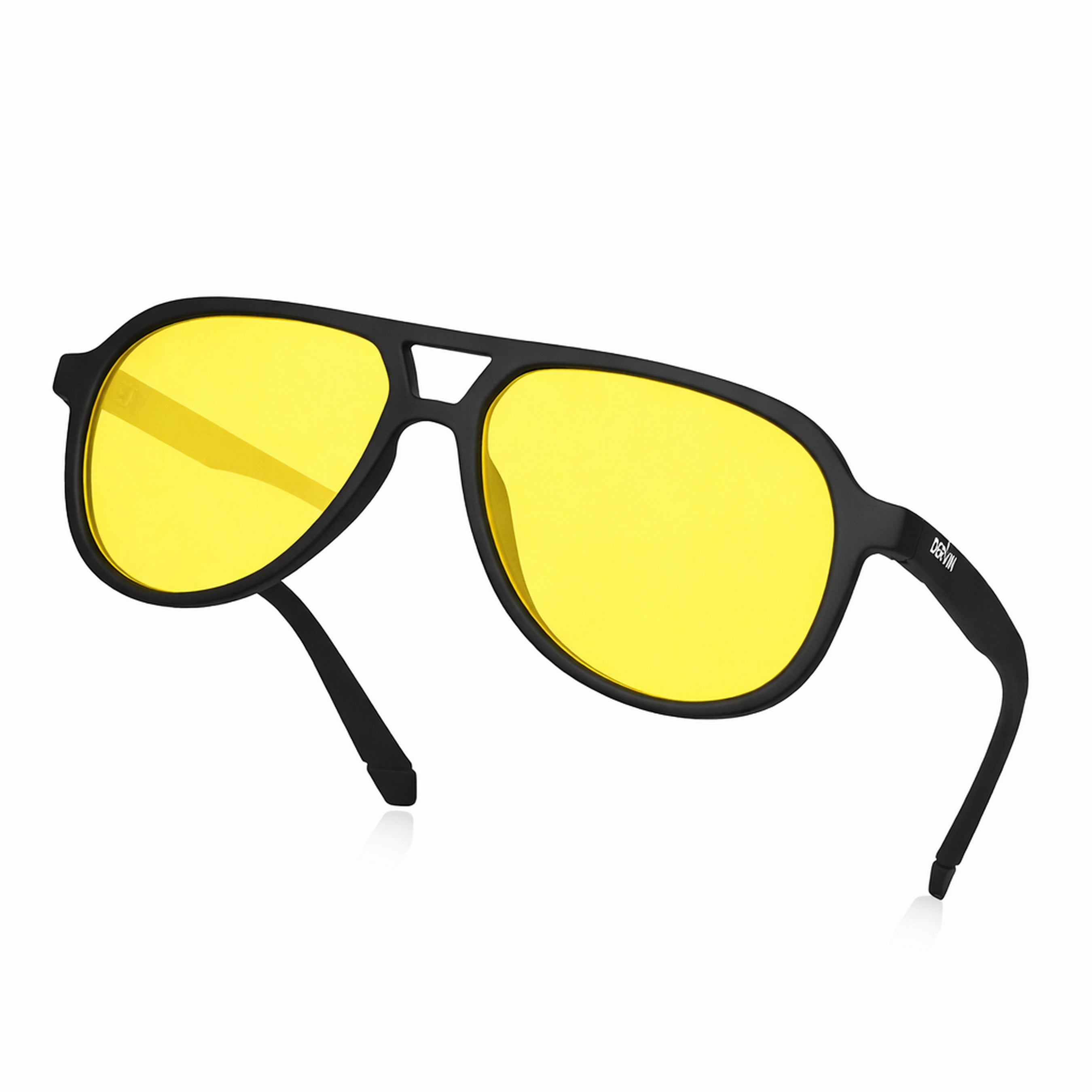 Dervin UV Protected Full Rim Pilot Polarized Driving, Riding Sunglasses for Men & Women (Yellow)