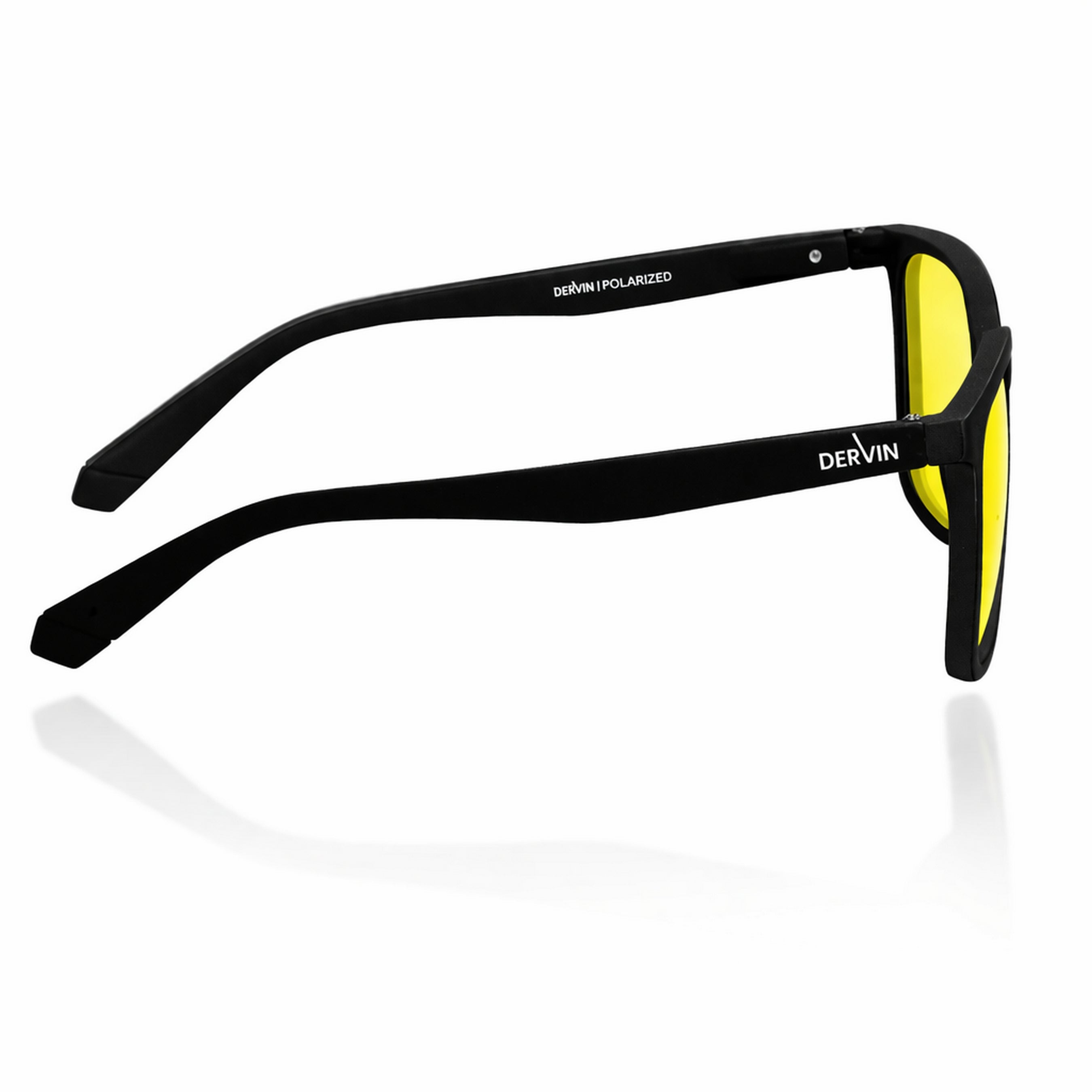 Dervin UV Protected Full Rim Square Polarized Driving, Riding Sunglasses for Men & Women (Yellow)