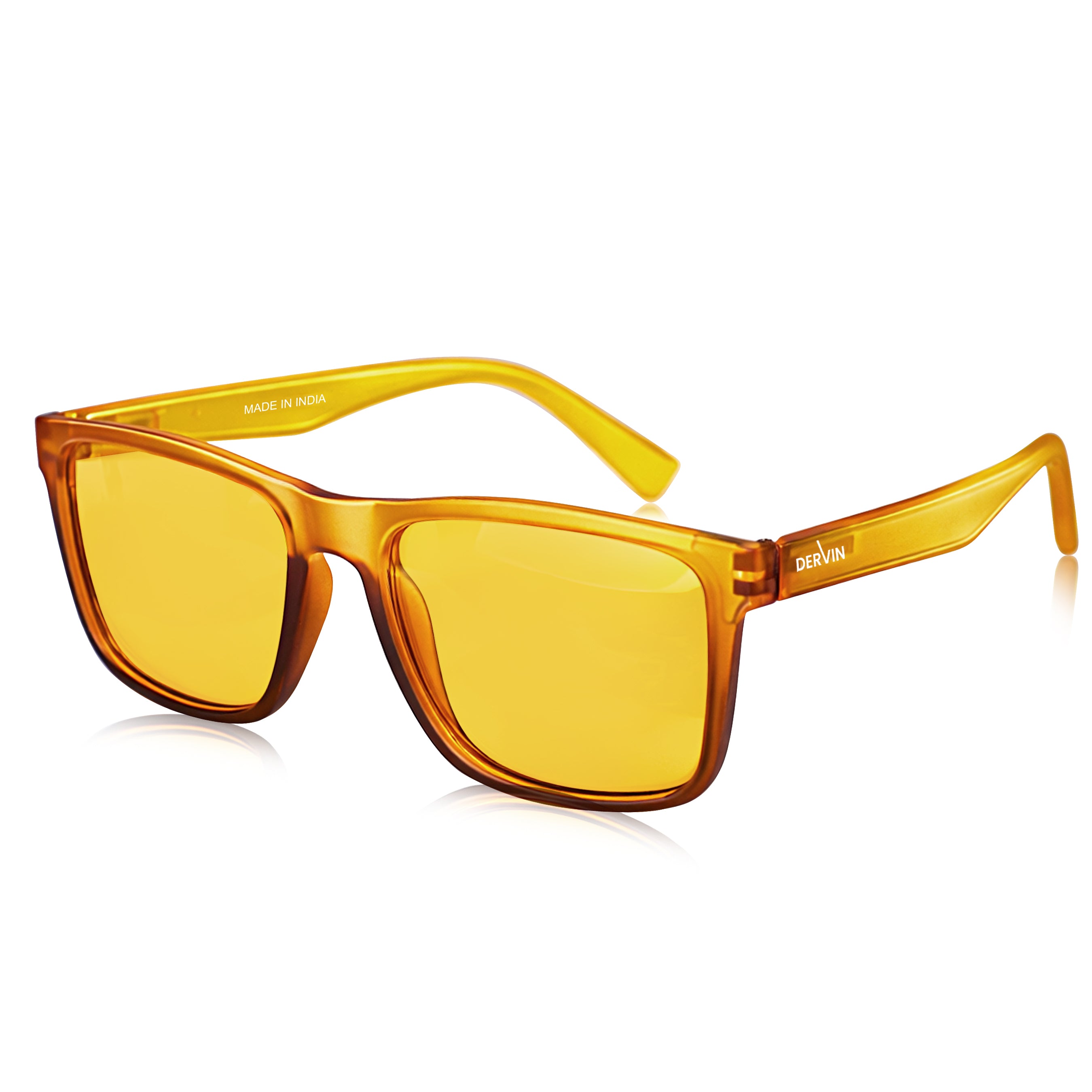 Dervin UV Protected Yellow Lens Driving Polarized Square Sunglasses for Men & Women (Yellow)