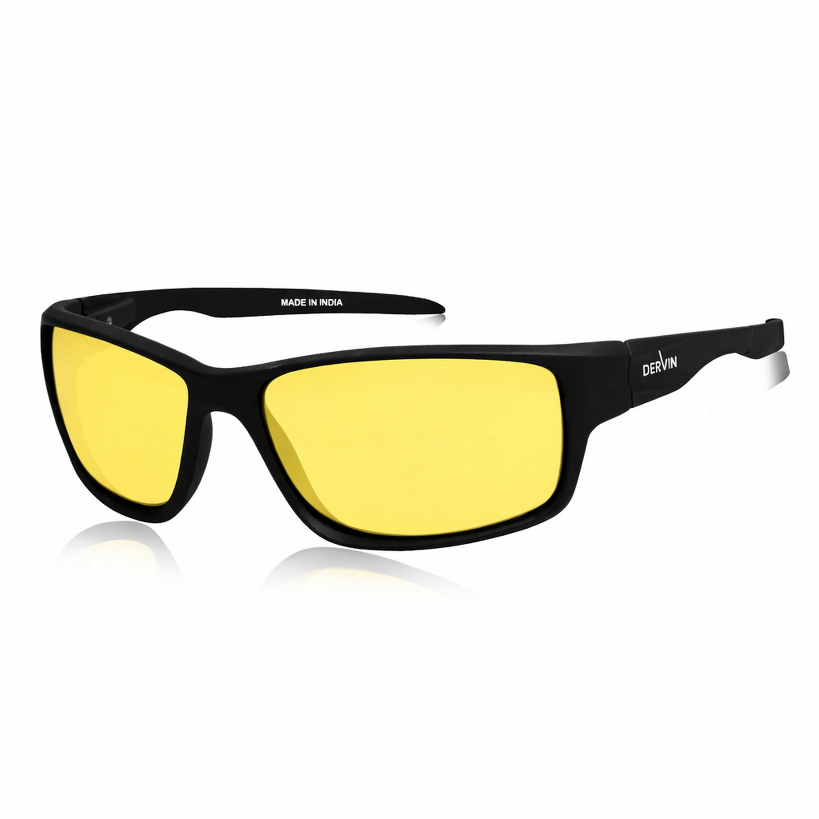 Dervin UV Protected Polarized Sports Sunglasses for Men Driving Cycling Fishing Cricket Sunglasses (HD Yellow)