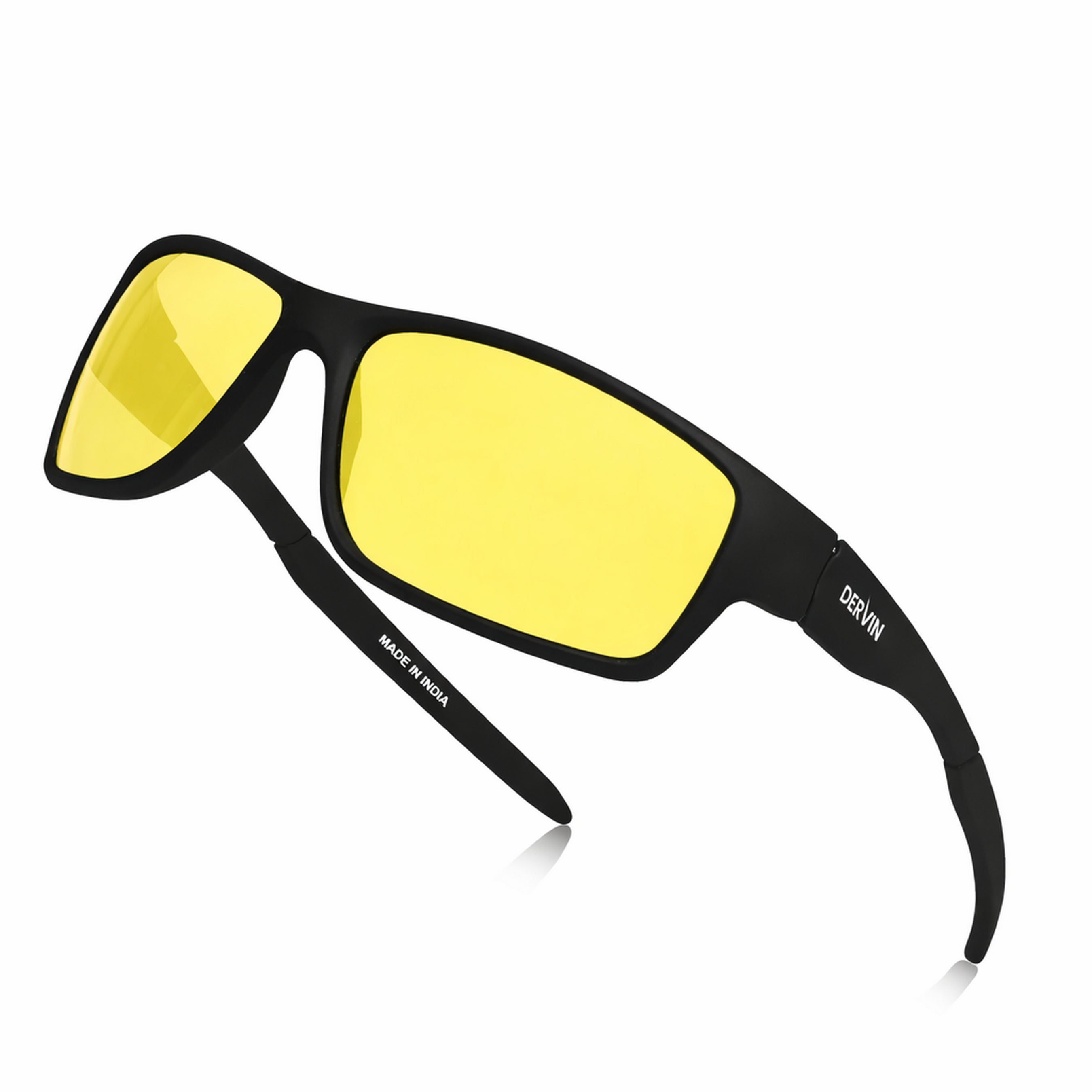 Dervin UV Protected Polarized Sports Sunglasses for Men Driving Cycling Fishing Cricket Sunglasses (HD Yellow)