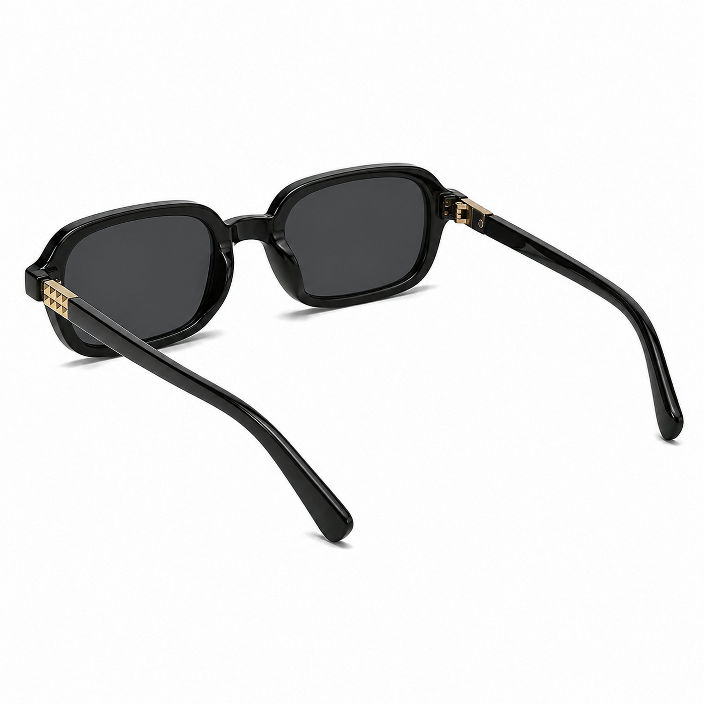 Dervin Rectangular Sunglasses for Men & Women | Stylish Trending Lightweight Fashion Sunglasses | UV400 Protection (Black)