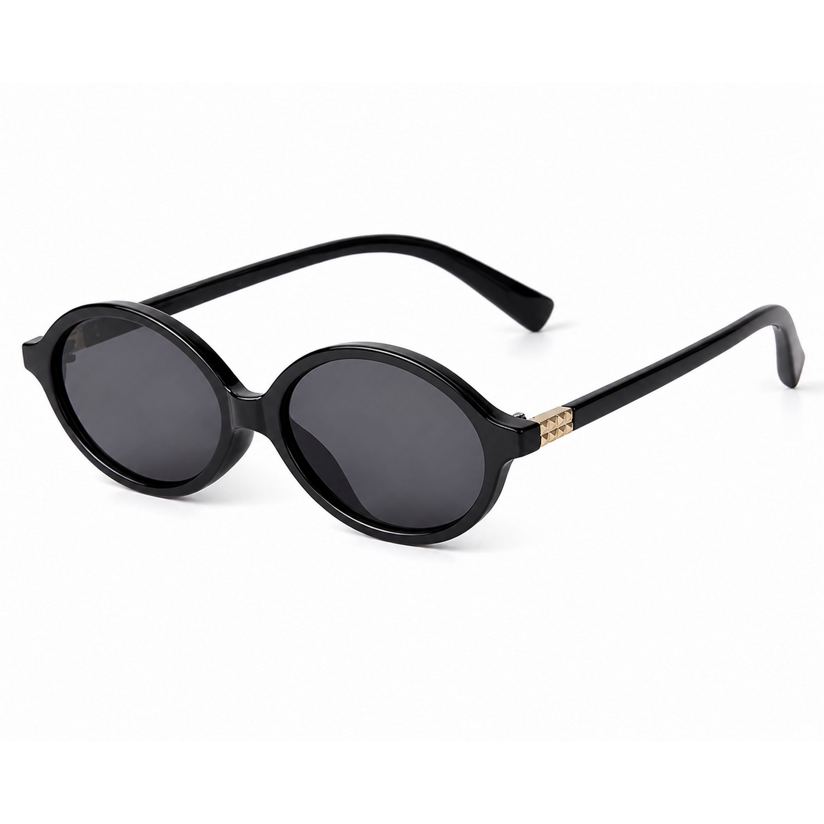 Dervin Retro Oval Sunglasses For Women & Men | Trending, Stylish & Fashion Sunglasses | UV 400 Protection (Black)