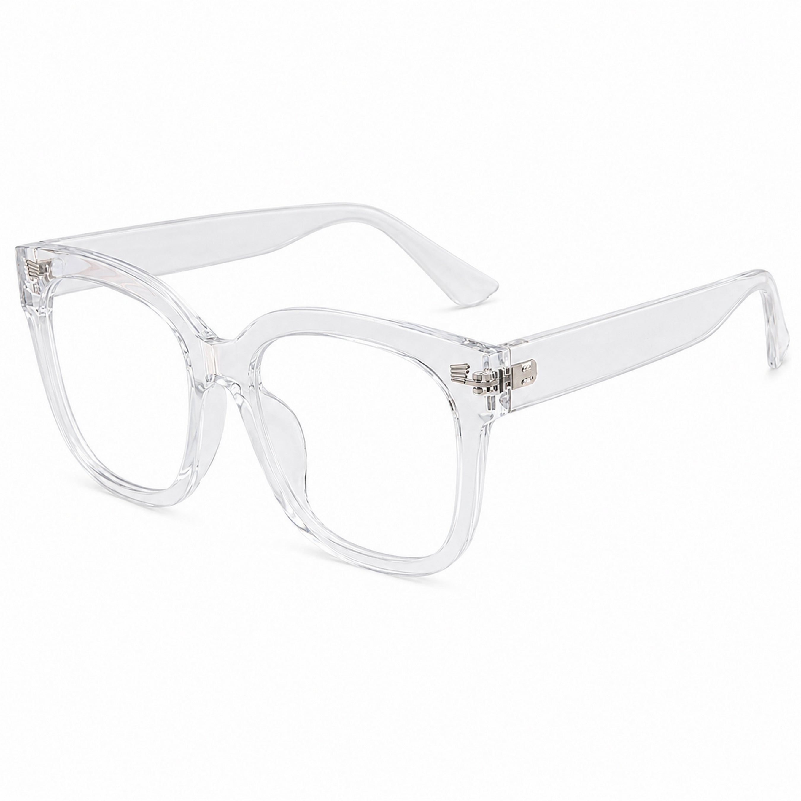 Dervin Unisex Blue Light Blocking, Blue Cut Anti Glare Oversized Computer Glasses for Eye Protection from UV by Tablet, Laptop, Mobile (Clear)