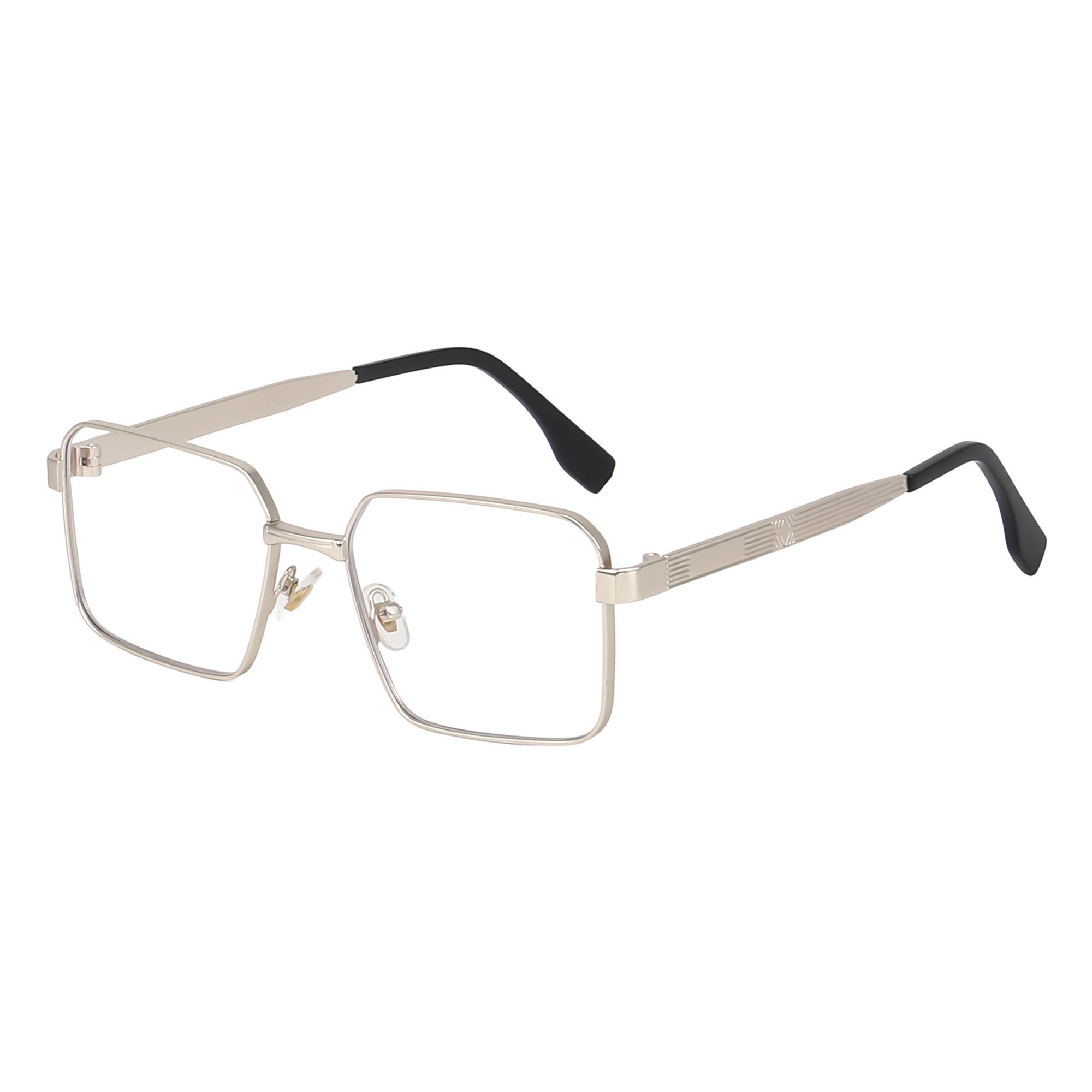 Dervin UV Protected Retro Square Sunglasses for Men and Women (Silver-Clear)