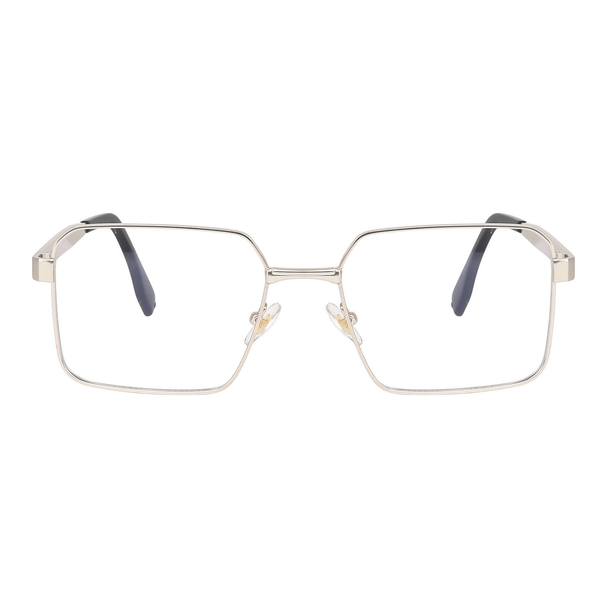 Dervin UV Protected Retro Square Sunglasses for Men and Women (Silver-Clear)