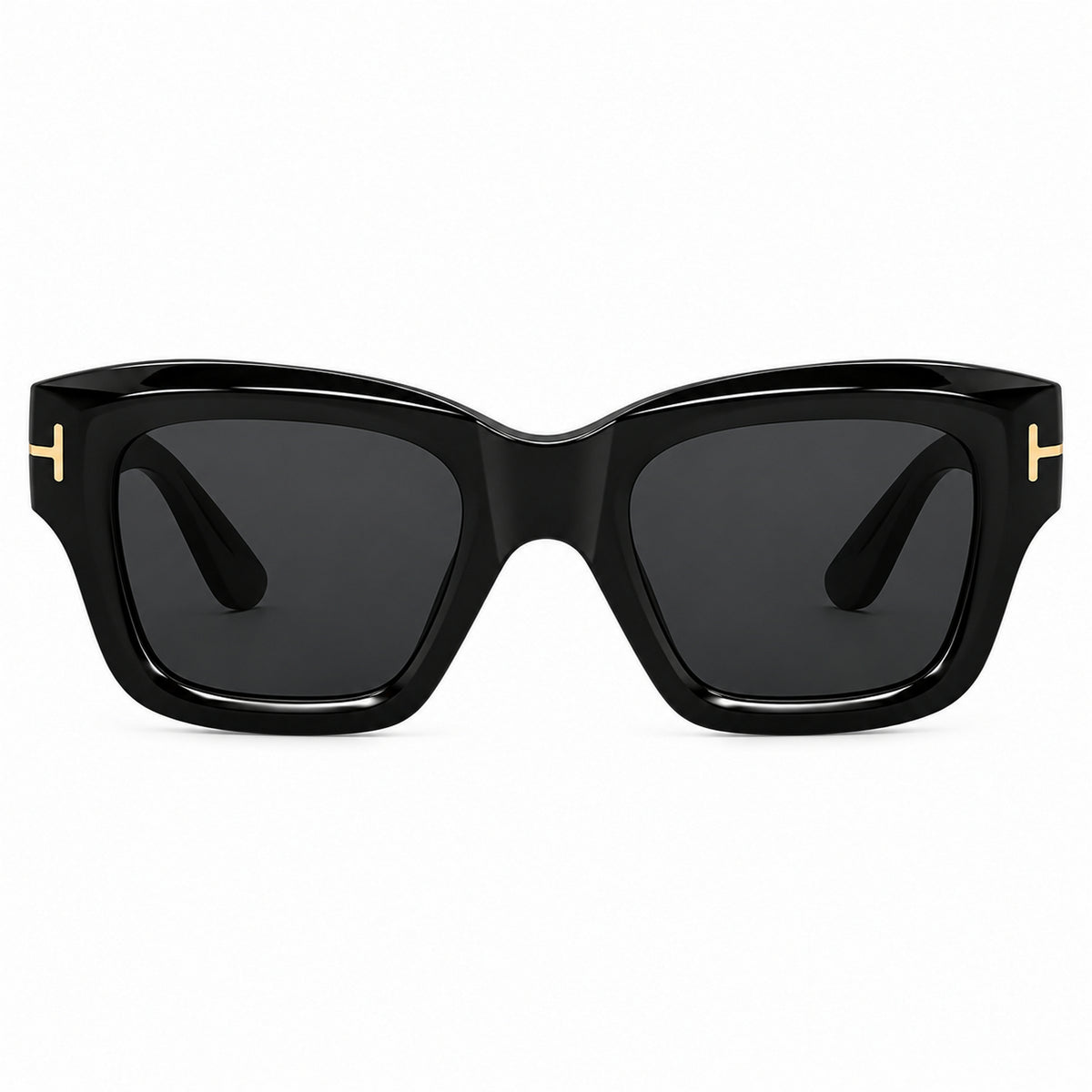 Dervin UV Protected Thick Square Sunglasses for Men and Women (Black)