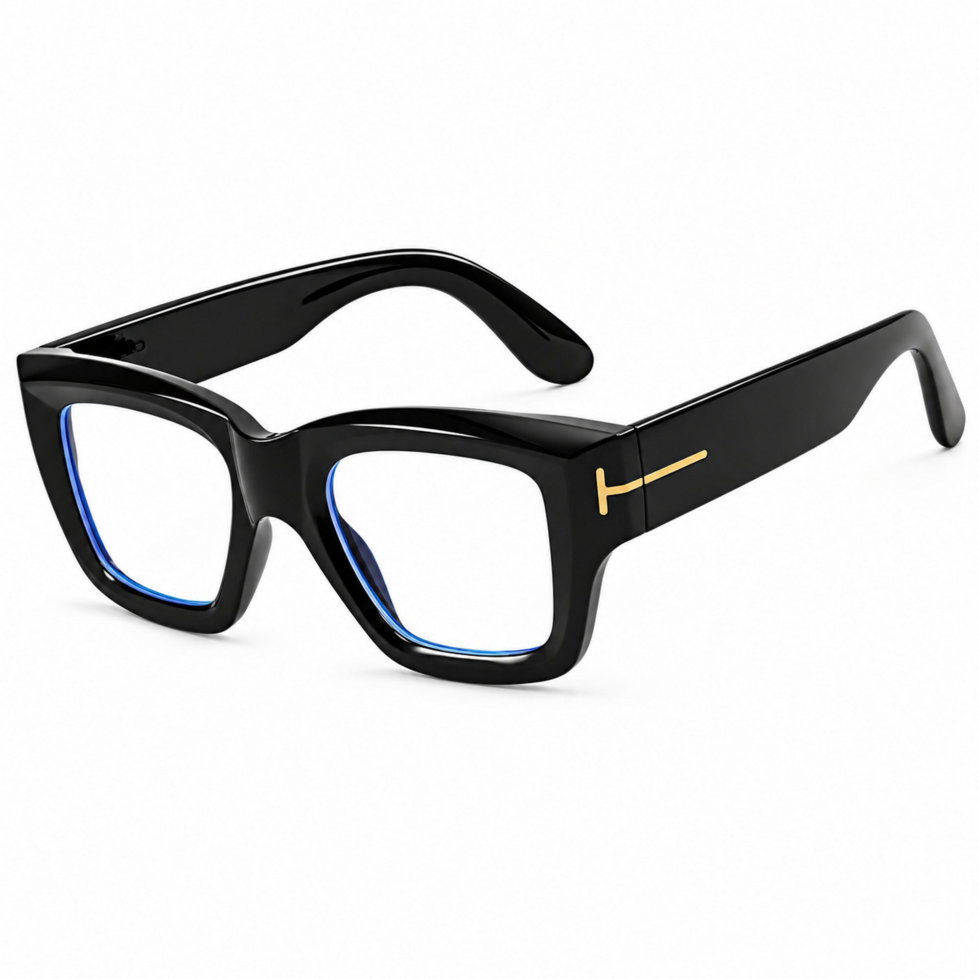 Dervin UV Protected Thick Square Sunglasses for Men and Women (Black)