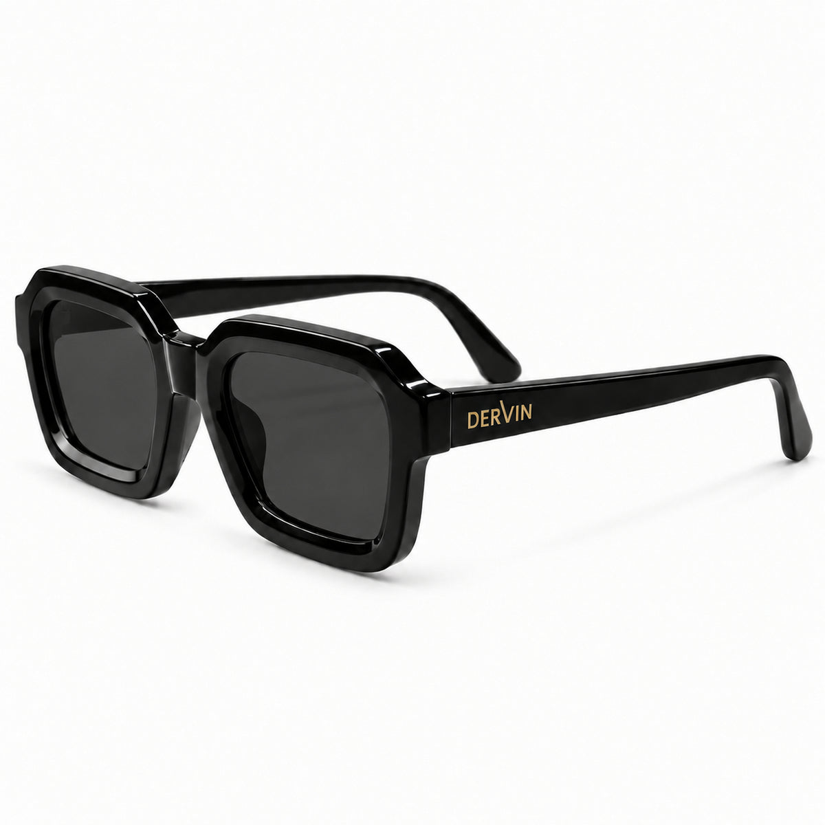 Dervin UV Protected Retro Square Sunglasses for Men and Women (Black)
