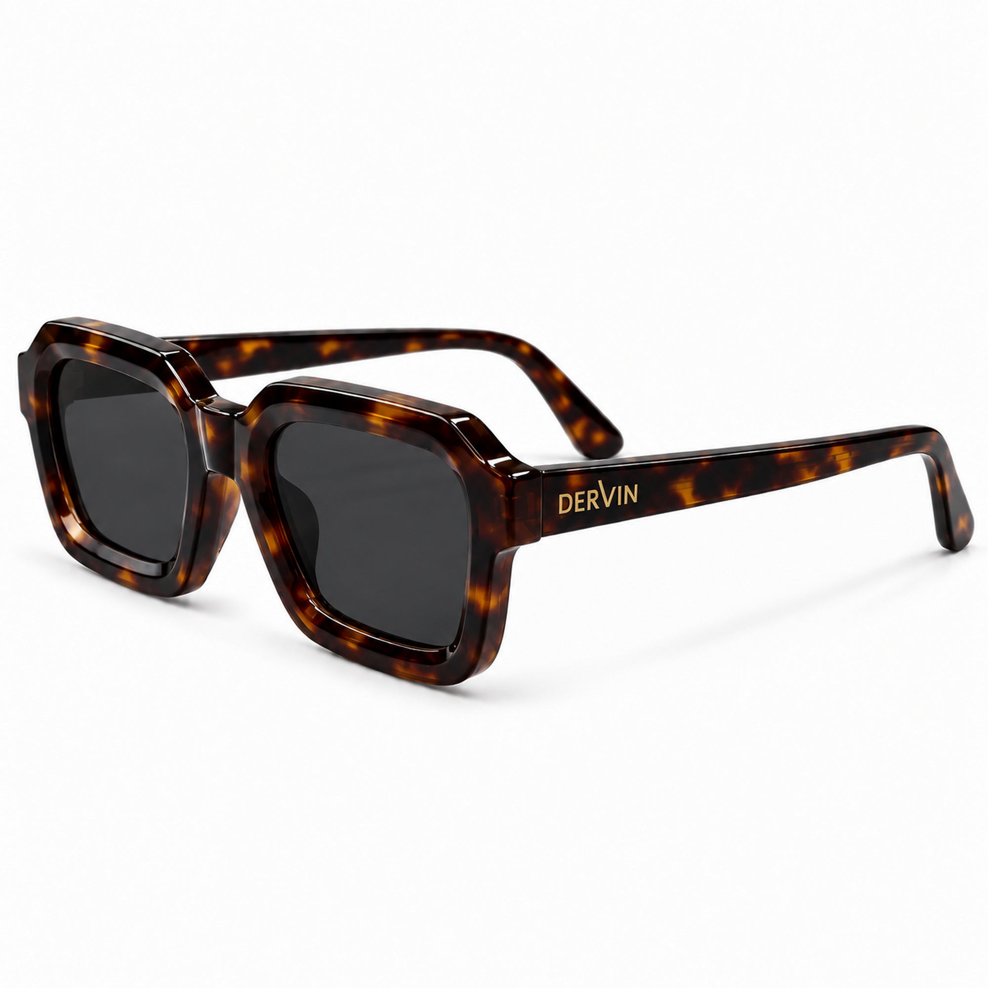 Dervin UV Protected Retro Square Sunglasses for Men and Women (Black)