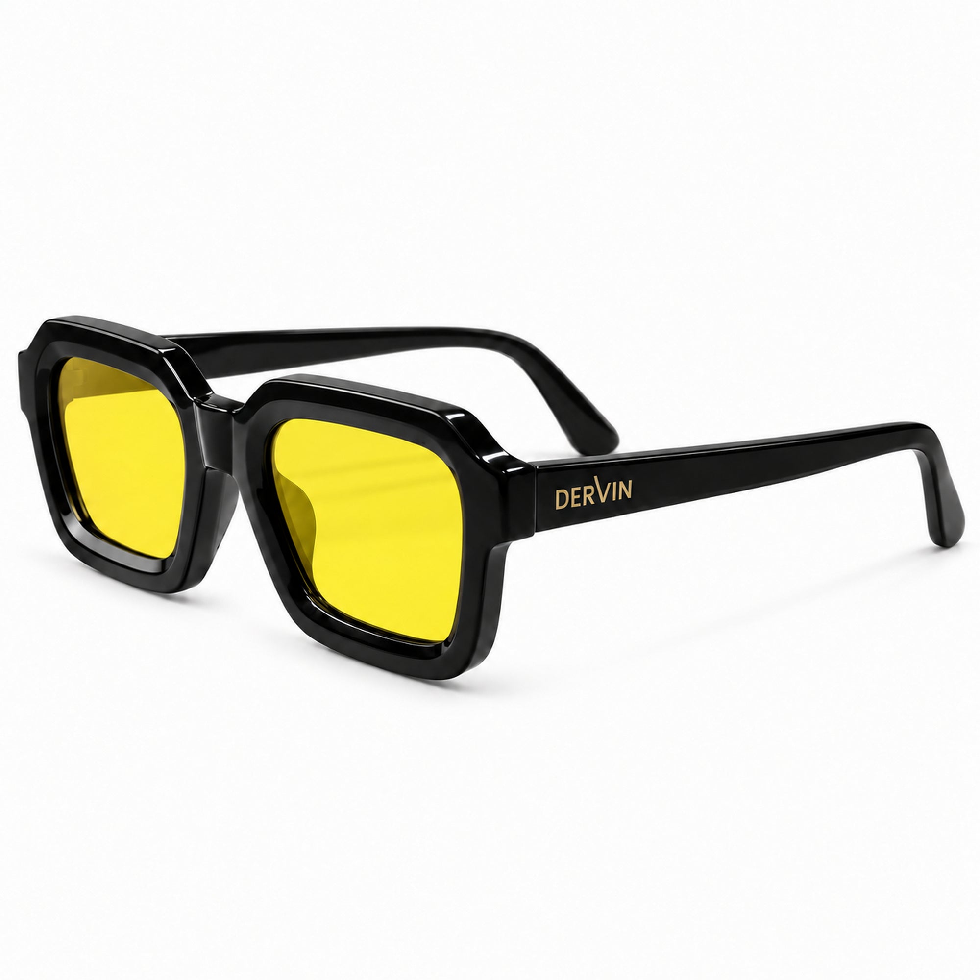 Dervin UV Protected Retro Square Sunglasses for Men and Women (Black)
