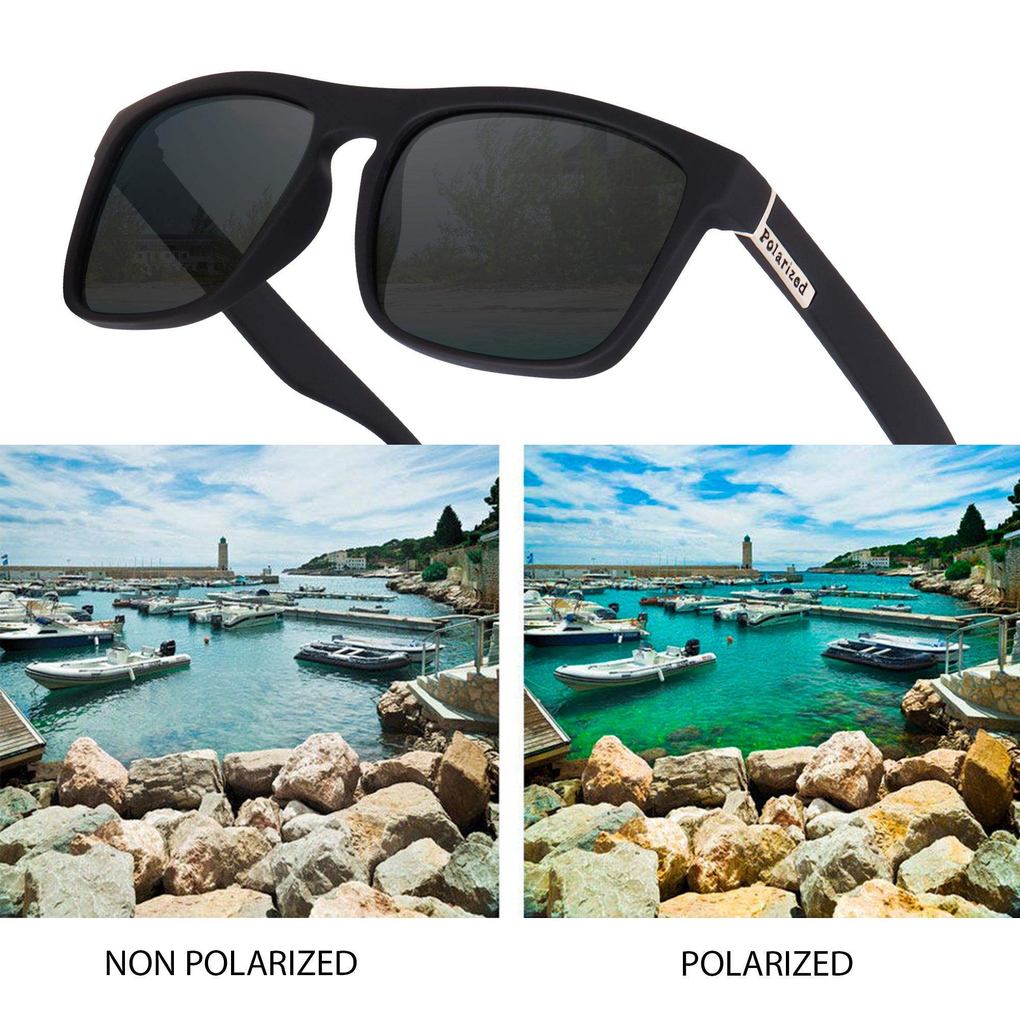 UV Protected Retro Square Polarized Sunglasses for Men and Women - Dervin