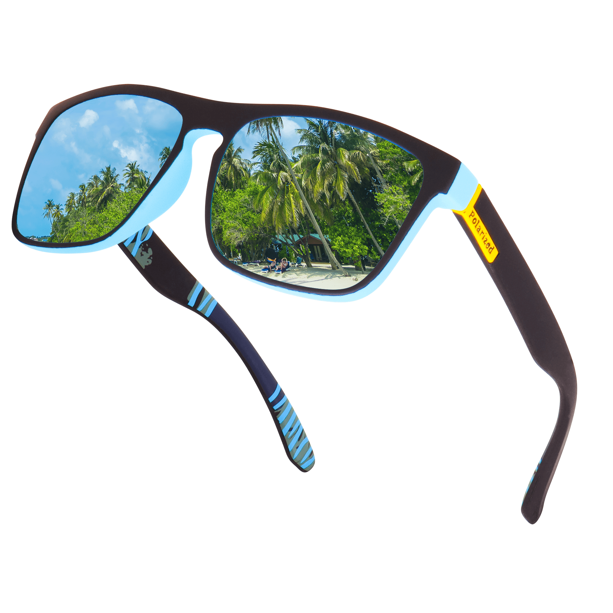 UV Protected Retro Square Polarized Sunglasses for Men and Women - Dervin