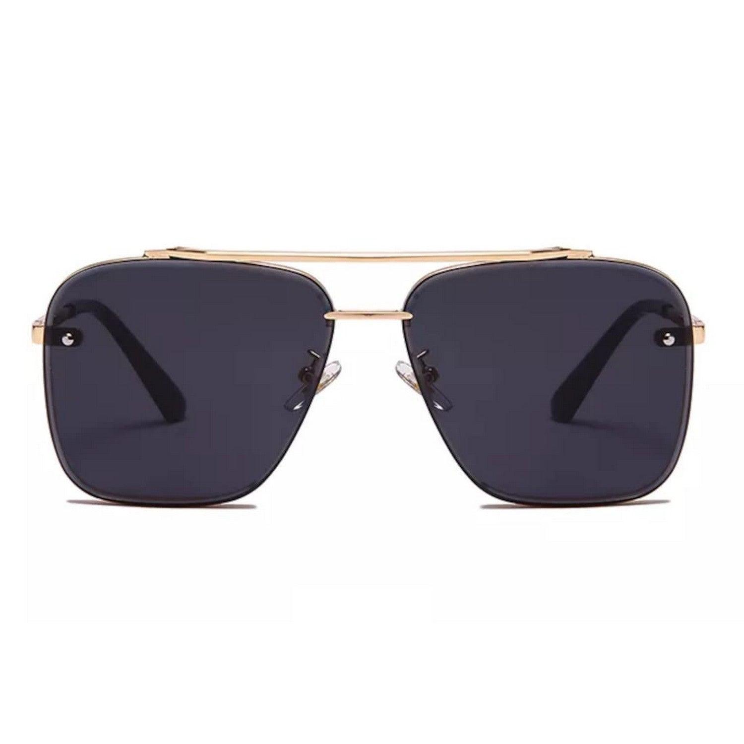 Dervin UV Protected Driving Pilot Gradient Metal Body Square Sunglasses for Men and Women - Dervin