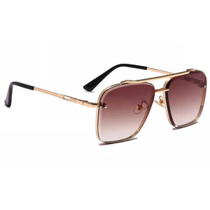 Dervin UV Protected Driving Pilot Gradient Metal Body Square Sunglasses for Men and Women - Dervin