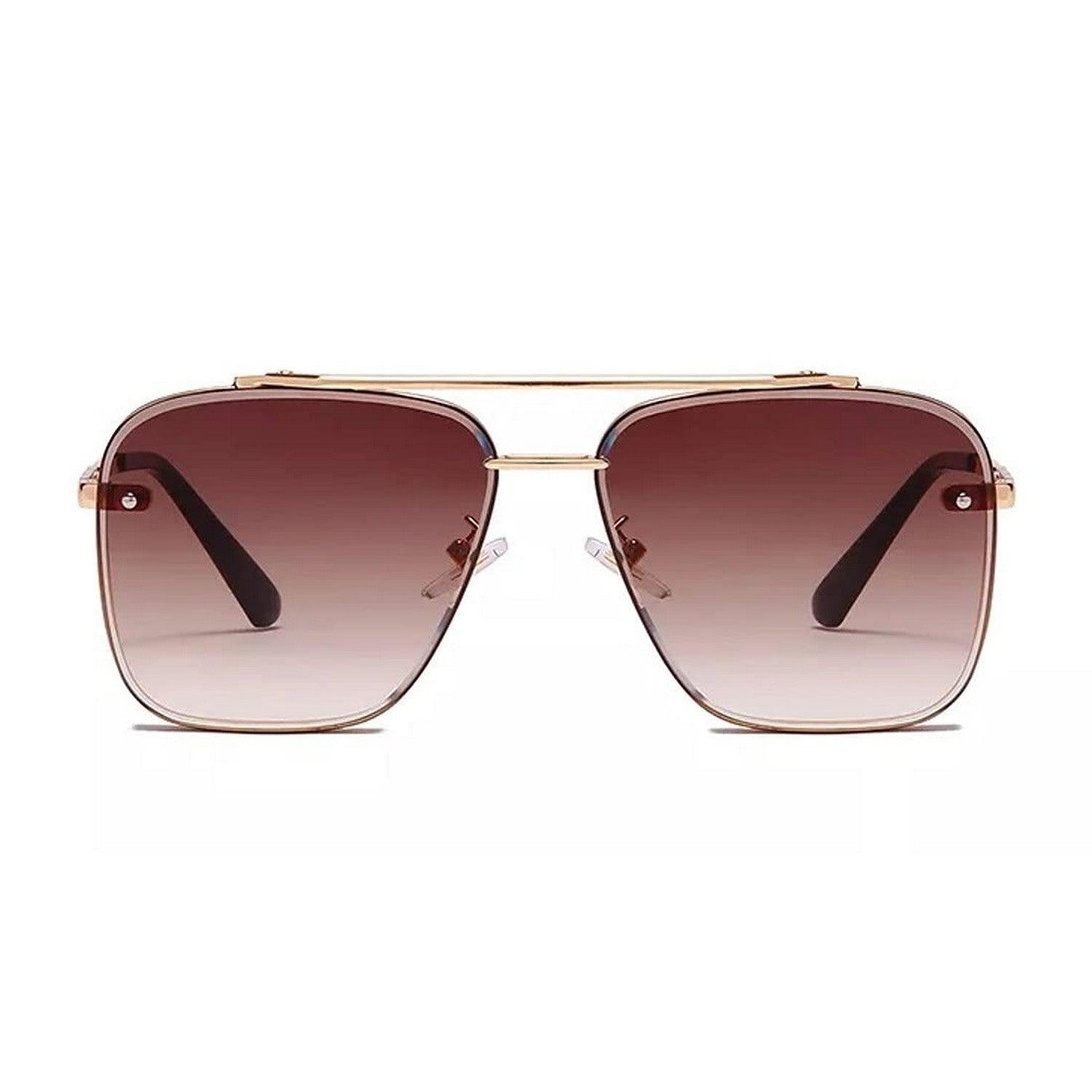 Dervin UV Protected Driving Pilot Gradient Metal Body Square Sunglasses for Men and Women - Dervin