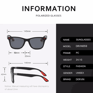 Dervin UV 400 and Polarized Square Sunglasses Shades for Men & Women - Dervin