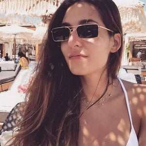 Dervin Ultra Light UV 400 Rectangular Sunglasses for Men & Women (Black) - Dervin