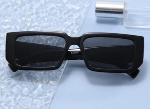 Dervin UV Protection Rectangular wide leg Sunglasses for Men and Women (Black) - Dervin