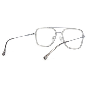 Dervin Blue Light Blocking Blue Cut Zero Power anti-glare Retro Square Eyeglasses, Tony Stark Frame for Eye Protection from UV by Mobile/Computer/Tablet/Laptop - Dervin