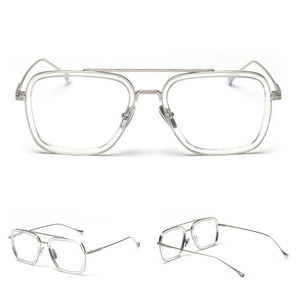 Dervin Blue Light Blocking Blue Cut Zero Power anti-glare Retro Square Eyeglasses, Tony Stark Frame for Eye Protection from UV by Mobile/Computer/Tablet/Laptop - Dervin