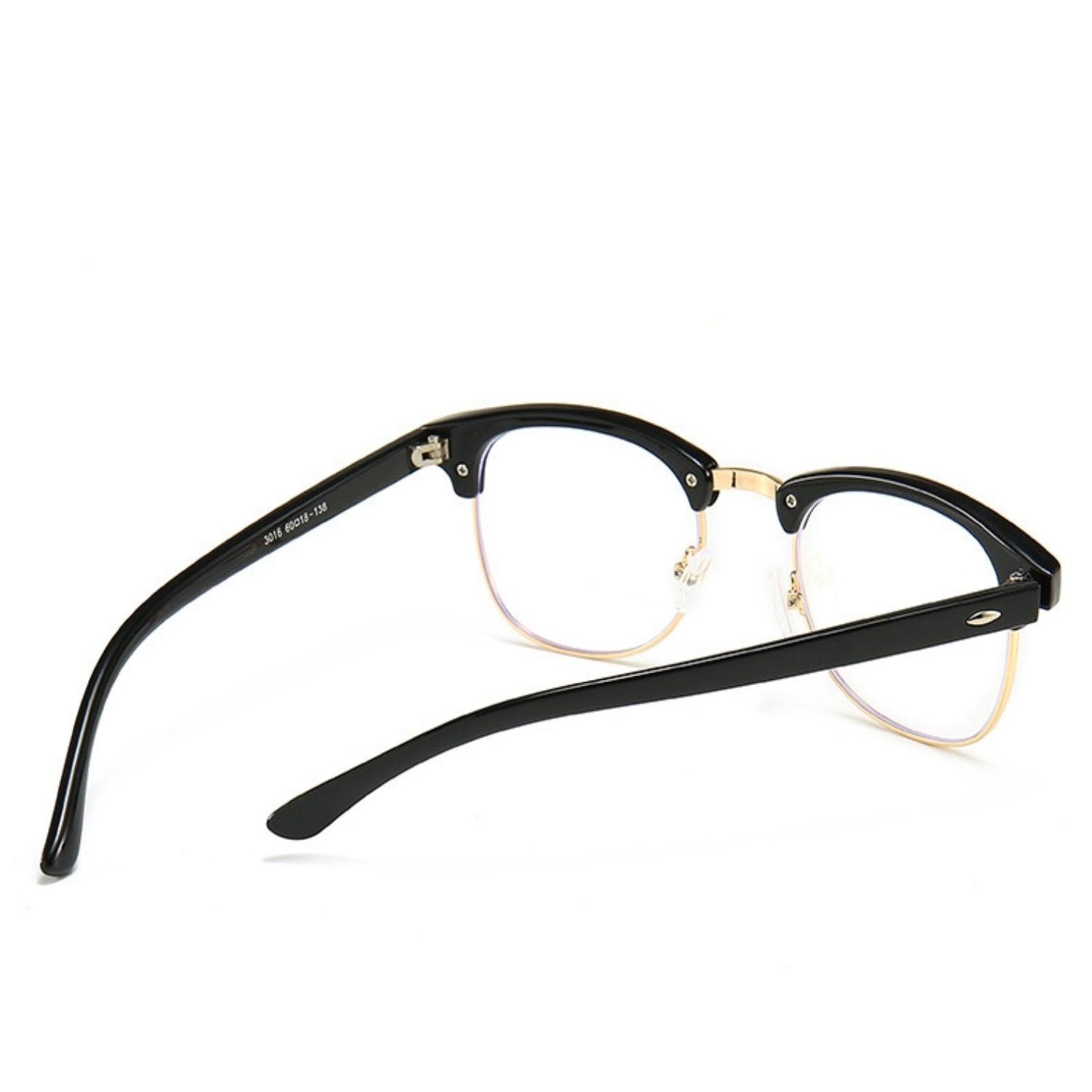 Dervin Blue Light Blocking Blue Cut Zero Power anti-glare Square Eyeglasses, Frame for Eye Protection from UV by Computer/Tablet/Laptop/Mobile - Dervin