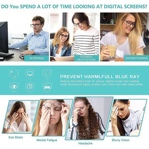Dervin Blue Light Blocking Blue Cut Zero Power anti-glare Square Eyeglasses, Frame for Eye Protection from UV by Computer/Tablet/Laptop/Mobile - Dervin