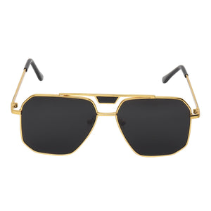 Dervin Golden-Black UV Protection Hexagonal Sunglasses For Men & Women - Dervin