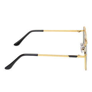 Dervin Golden-Black UV Protection Hexagonal Sunglasses For Men & Women - Dervin