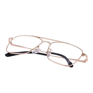 Dervin Blue Light Blocking Blue Cut Zero Power anti-glare Retro Square Eyeglasses, Frame for Eye Protection from UV by Computer/Tablet/Laptop/Mobile (Golden) - Dervin