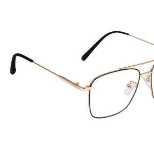 Dervin Blue Light Blocking Blue Cut Zero Power anti-glare Retro Square Eyeglasses, Frame for Eye Protection from UV by Computer/Tablet/Laptop/Mobile (Golden) - Dervin