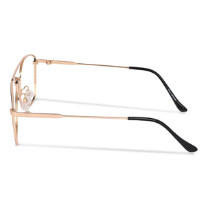 Dervin Blue Light Blocking Blue Cut Zero Power anti-glare Retro Square Eyeglasses, Frame for Eye Protection from UV by Computer/Tablet/Laptop/Mobile (Golden) - Dervin