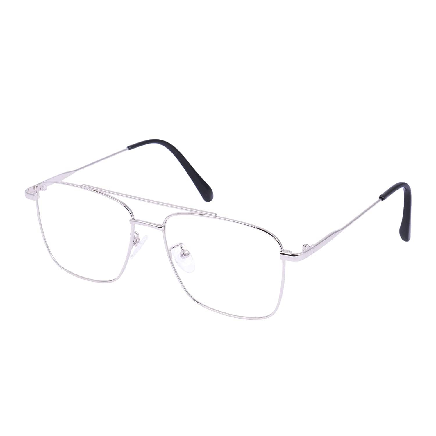 Dervin Blue Light Blocking Blue Cut Zero Power anti-glare Retro Square Eyeglasses, Frame for Eye Protection from UV by Computer/Tablet/Laptop/Mobile (Golden) - Dervin