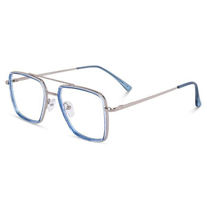 Dervin Blue Light Blocking Blue Cut Zero Power anti-glare Retro Square Eyeglasses, Frame for Eye Protection from UV by Computer/Tablet/Mobile/Laptop - Dervin