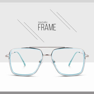 Dervin Blue Light Blocking Blue Cut Zero Power anti-glare Retro Square Eyeglasses, Frame for Eye Protection from UV by Computer/Tablet/Mobile/Laptop - Dervin