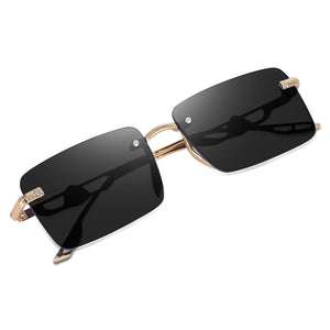Dervin UV Protected Rectangular Rimless Sunglasses for Men and Women - Dervin