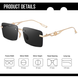 Dervin UV Protected Rectangular Rimless Sunglasses for Men and Women - Dervin