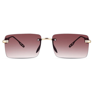 Dervin UV Protected Rectangular Rimless Sunglasses for Men and Women - Dervin