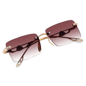 Dervin UV Protected Rectangular Rimless Sunglasses for Men and Women - Dervin