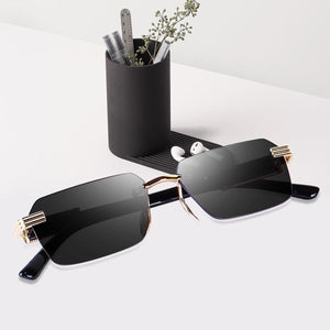 Dervin Rectangular Rimless Sunglasses for Men and Women - Dervin