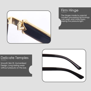 Dervin Rectangular Rimless Sunglasses for Men and Women - Dervin