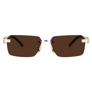 Dervin Rectangular Rimless Sunglasses for Men and Women - Dervin