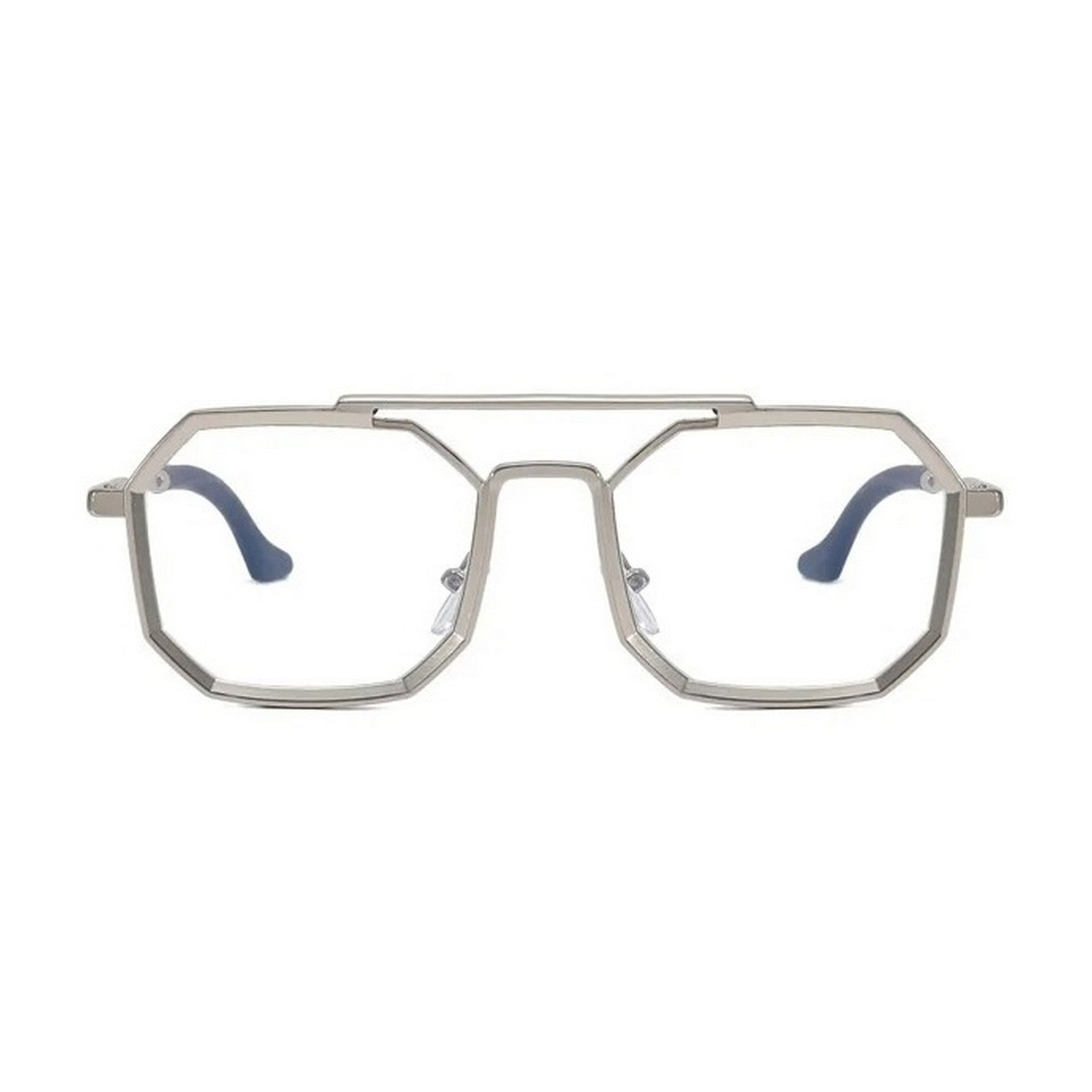 Dervin Polygonal Blue Cut Computer Glasses for Eye Protection | Zero Power, Anti Glare & Blue Light Filter Glasses | UV Protection Specs for Men & Women | Blue Cut Lenses