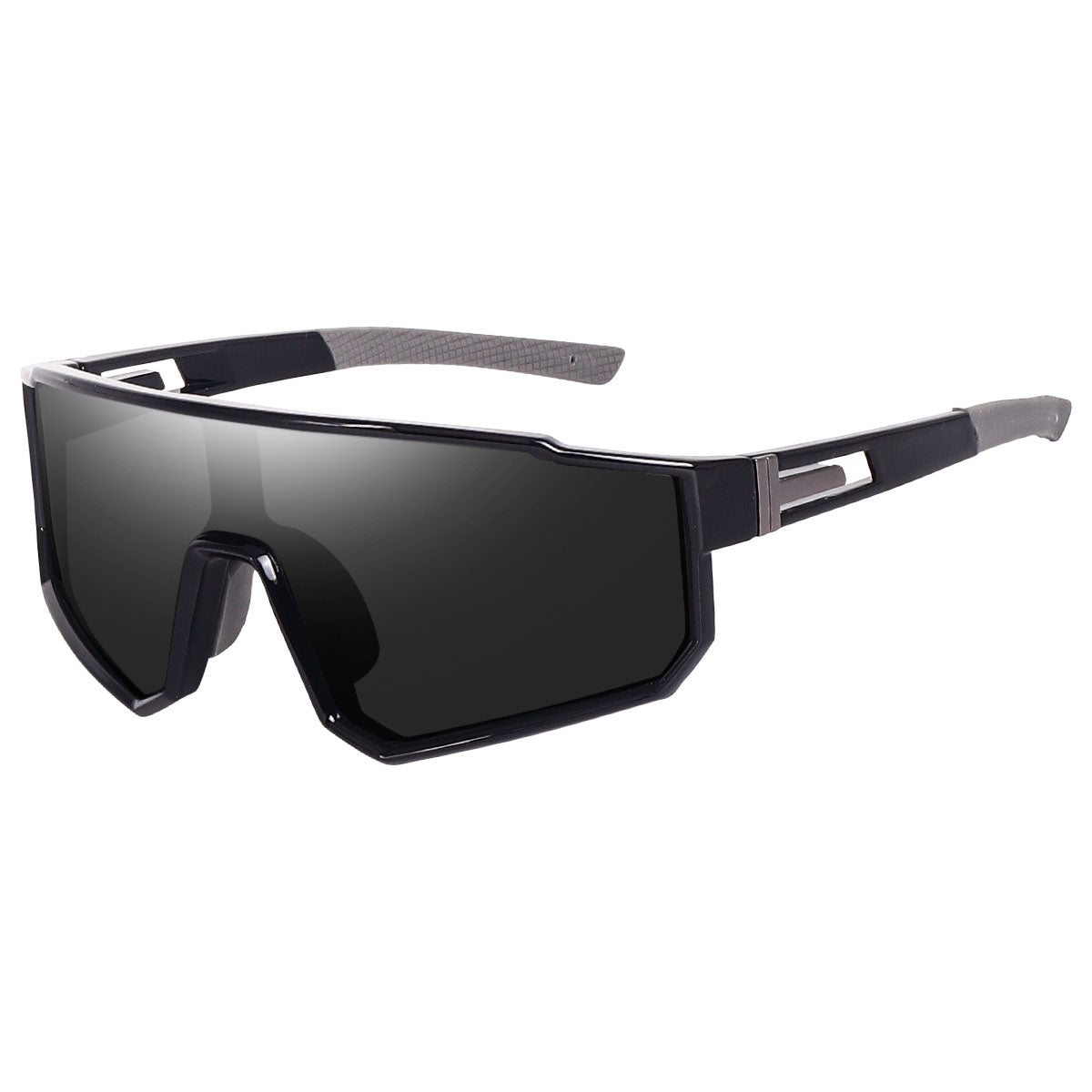 Dervin One Piece Shield Sports Oversized Visor Polarized Sunglasses for Men Women, Outdoor Cycling Hiking Fishing Sunglasses (Black)
