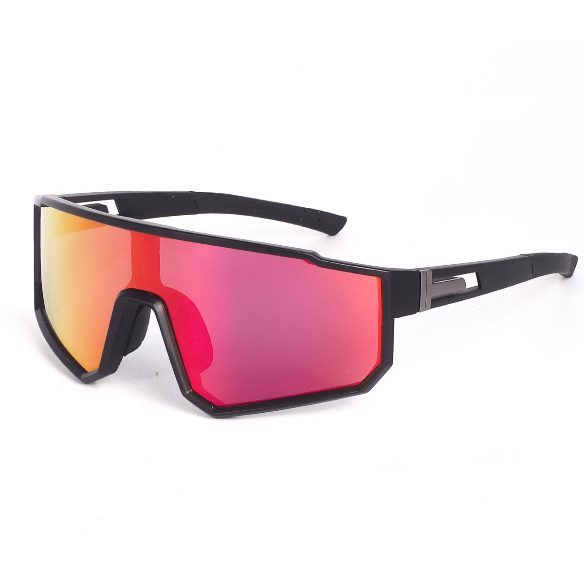 Dervin One Piece Shield Sports Oversized Visor Polarized Sunglasses for Men Women, Outdoor Cycling Hiking Fishing Sunglasses (Black)