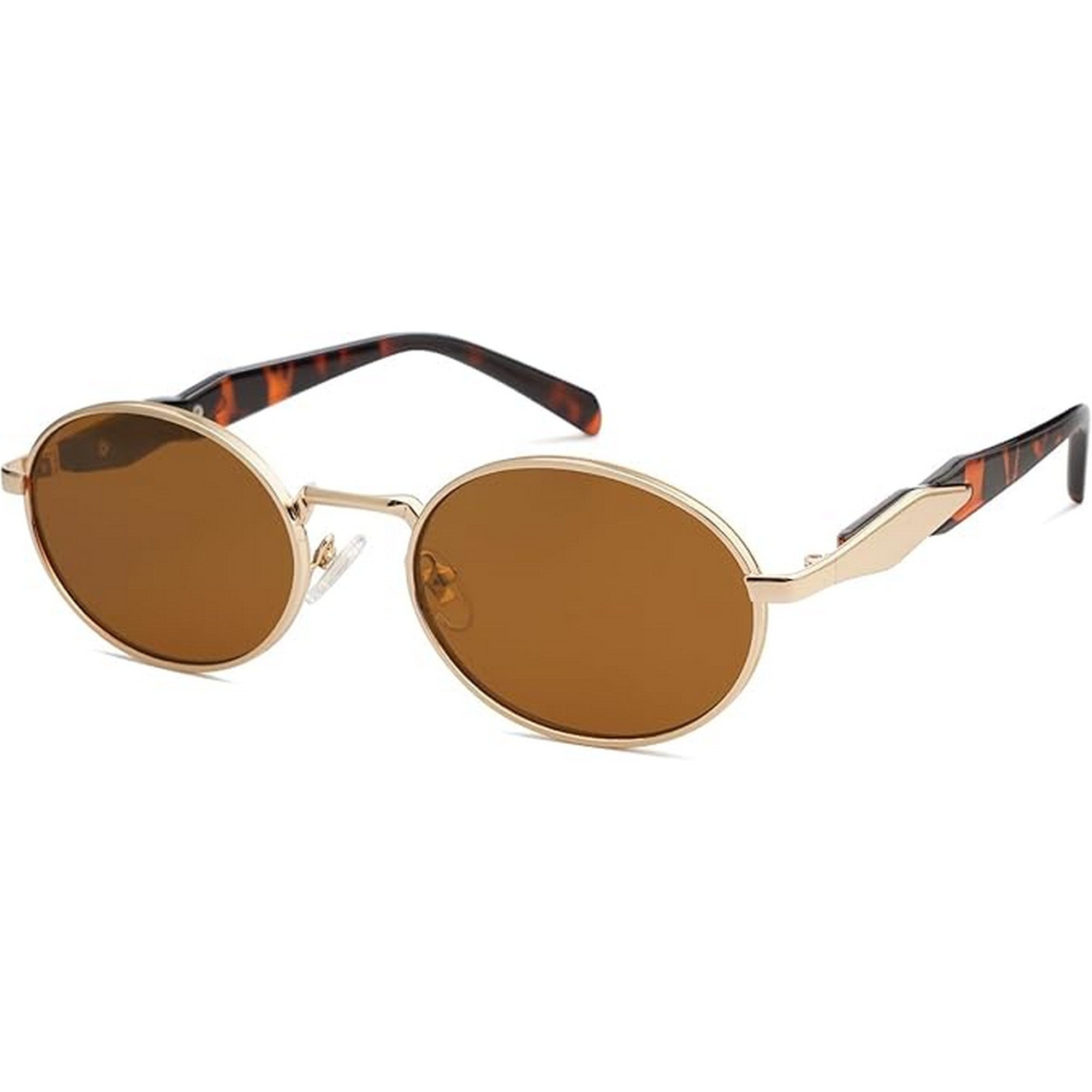 Dervin Retro Oval Sunglasses for Men & Women | Metal Frame | UV400 Protection | Durable, Stylish & Trending Shades