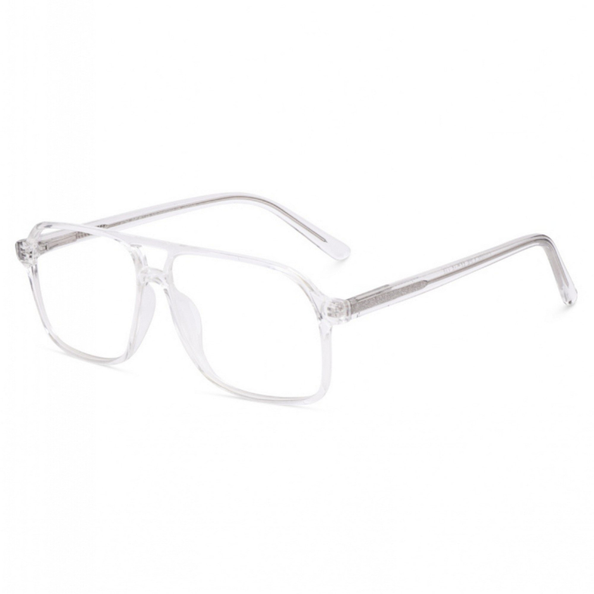 Dervin Unisex Trendy Lightweight Square Transparent Optical Frame (Medium) (ONLY Frame with demo lenses)